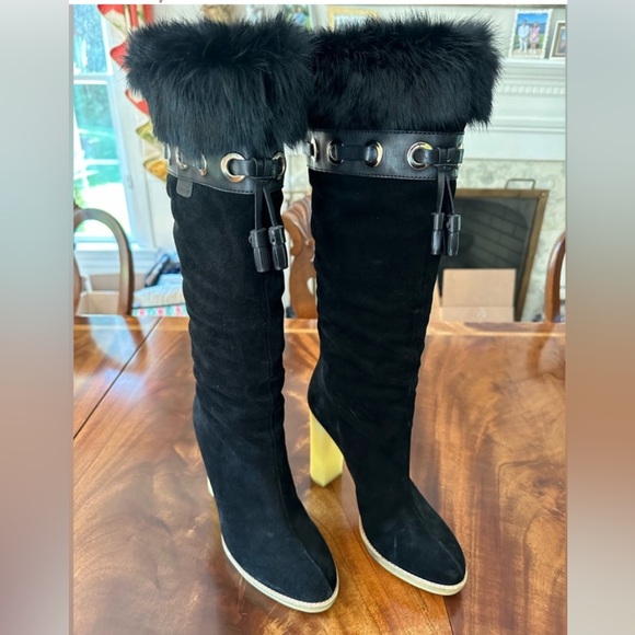 GUCCI Boots💥ON TREND SHEARLING in 24💥💥 GorG Rare Lux Mink EUC dark brown size 8 - Picture 3 of 15